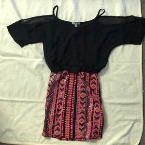 Black/multi sequins dress